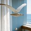 Decoração de Gaivota de Madeira Suspensa, Ornamento de Gaivota Voadora, Pingente Criativo de Teto para Quarto de Crianças, Pousada e Hotel