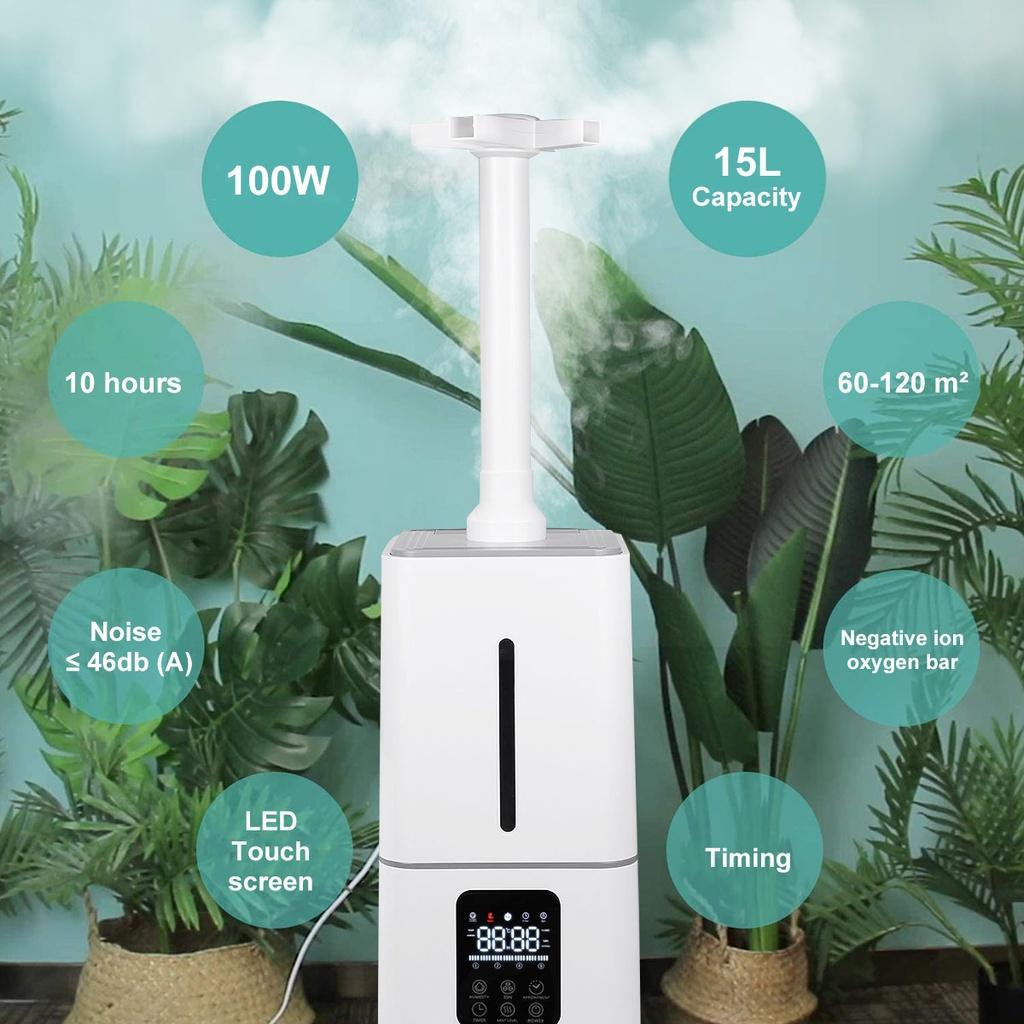 110-220V Industrial Humidifier Large Commercial Whole-House Style Home Industry Office Humidifier White 15L