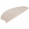 VidaXL Tapis d'escalier 15 pièces 65 x 24 x 4 cm Taupe Demi-rond Grand 133890