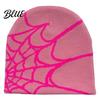 Halloween Party Cap Jacquard High Print Knitted Spider Web Winter Hat Unisex Beanie Elasticity Anti-shrink