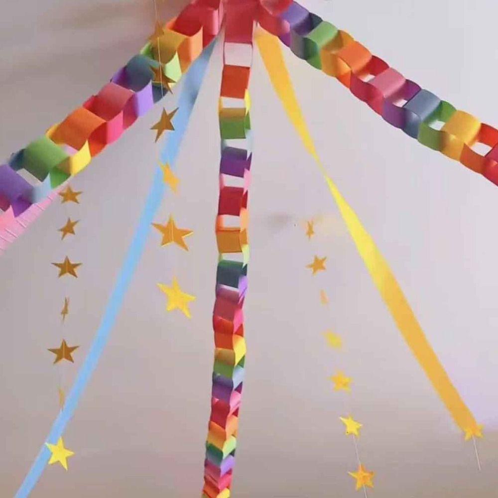 300PCS/Set 25*4cm DIY Paper Chains Mixed Color Party Decorative Chains Party Supplies
