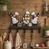 Suporte de Parede de Metal Vintage para Cozinha com 5 Ganchos Estilo Fazenda para Utensílios, Toalhas, Aventais, Suportes de Panela Organizador Decorativo de Armazenamento