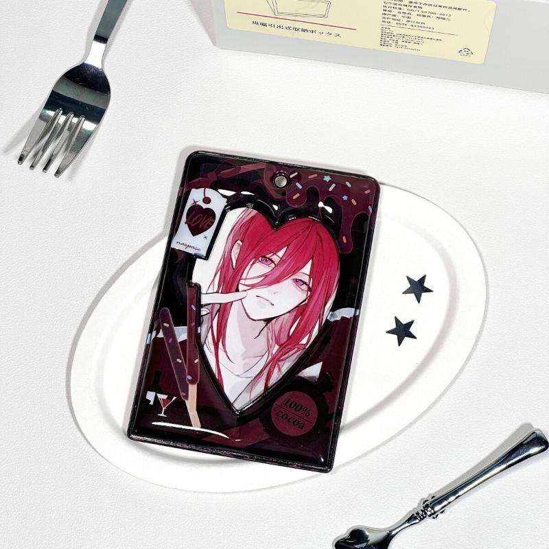 Älska Choklad PVC-Korthållare med Kedja 3 Tum Kpop Fotokortsfickor Kreativ Fotoram Skyddsfodral Kawaii Gåvor 2025