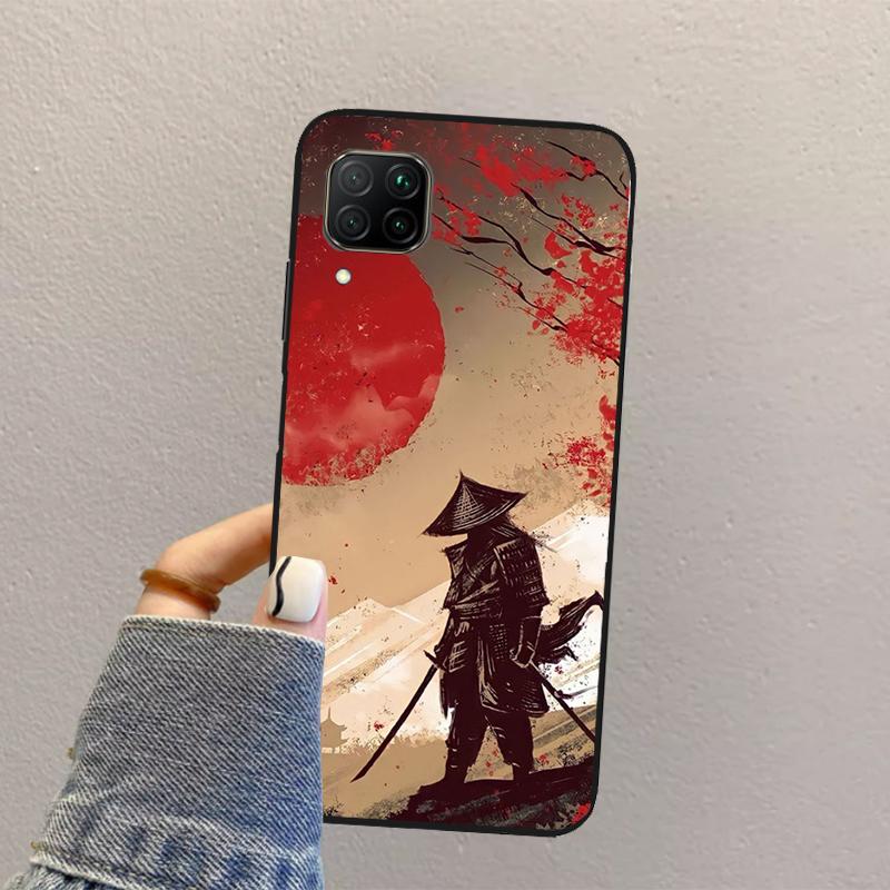 Japan Ninja Samurai Red Sun For Huawei Nova Y70 Y90 Y60 Y73 Y72 Y61 Y91 12s 12i 11i 8i 9 10 SE P40 Lite P60 P30 Pro Case