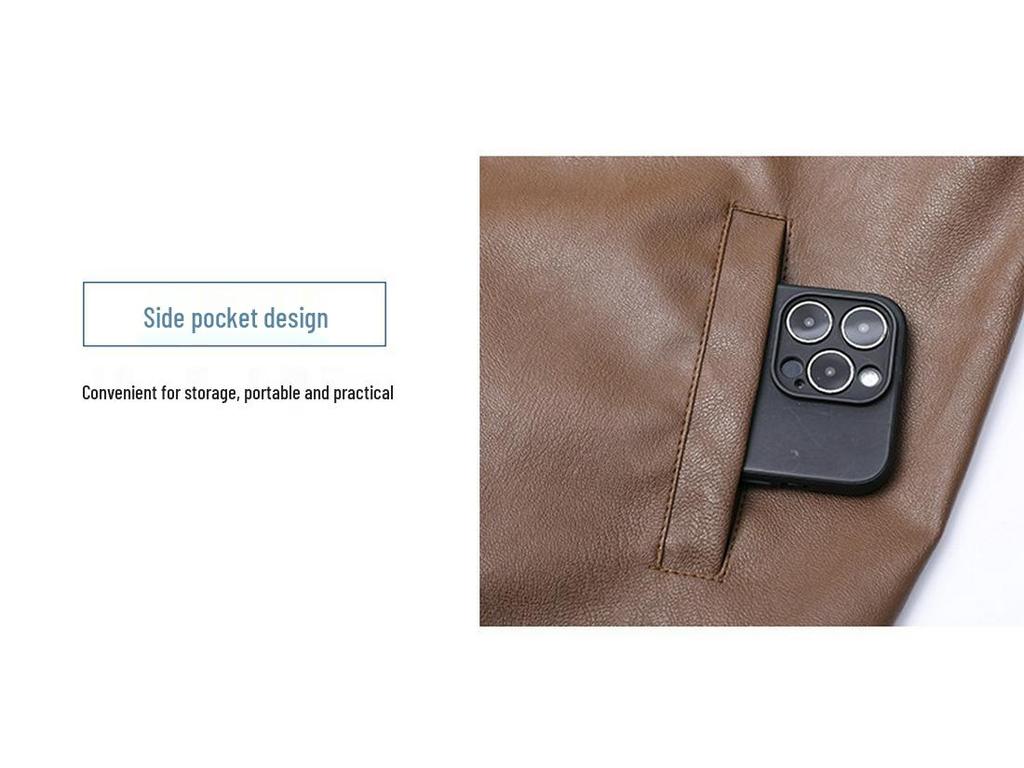 2025 Autumn Retro PU Leather Motorcycle Jacket: Trendy, Loose-Fit Men's Outerwear