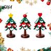Foldable Pot Holder Christmas Tree Wooden Trivets, Durable Pine Wood Potholders with Storage Stand, Rustic Dining Table Pad Heat Resistant Countertop