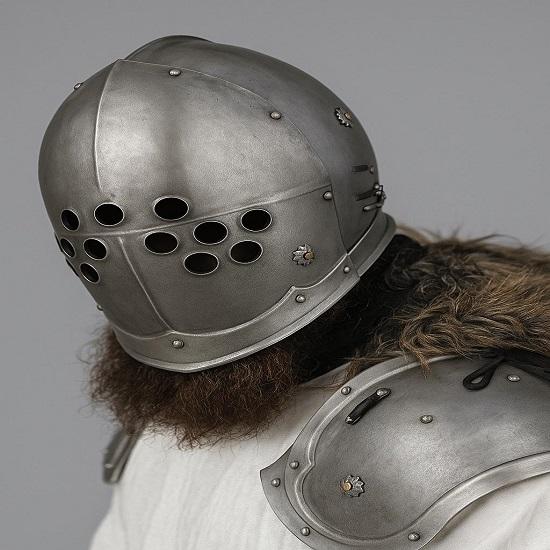 Marauder Helmet Medieval Full Face Armor 18 Gauge Steel Knight Helmet LARP Cosplay Ready  Halloween Gift