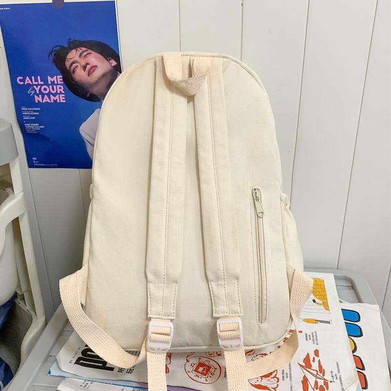 Schoolbag Large-capacity Student Schoolbag Ins Japanese Girl Simple Backpack Korean Version High School Soft Sister Solid Color Backpack