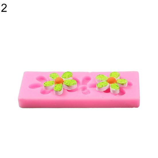 Cute Flower Mold Fondant Silicone Cake Decor Soap Chocolate Clay DIY Mould