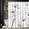 Elegant Watercolor Floral Shower Curtain with Soft Pastel Flowers and Delicate Stems for a Serene, Nature-Inspired Bathroom