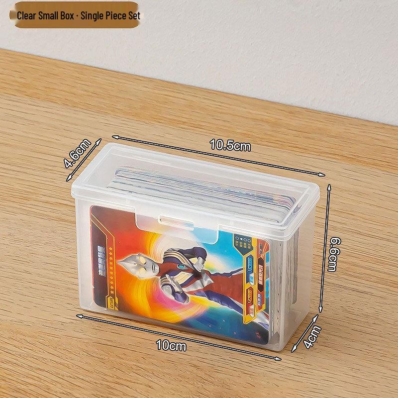 Large Capacity Transparent Plastic Card Storage Box with Lid