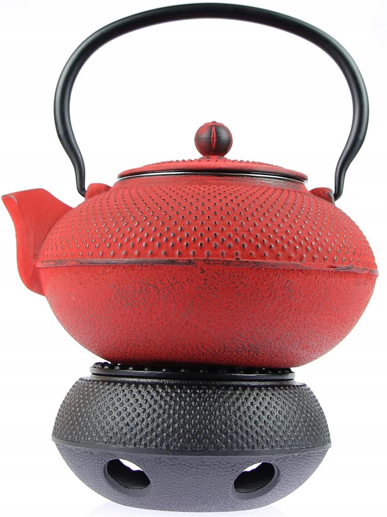 CAST IRON KETTLE 1.5L TEA POT WITH TEA INFUSER + 4x CUPS WARMER
