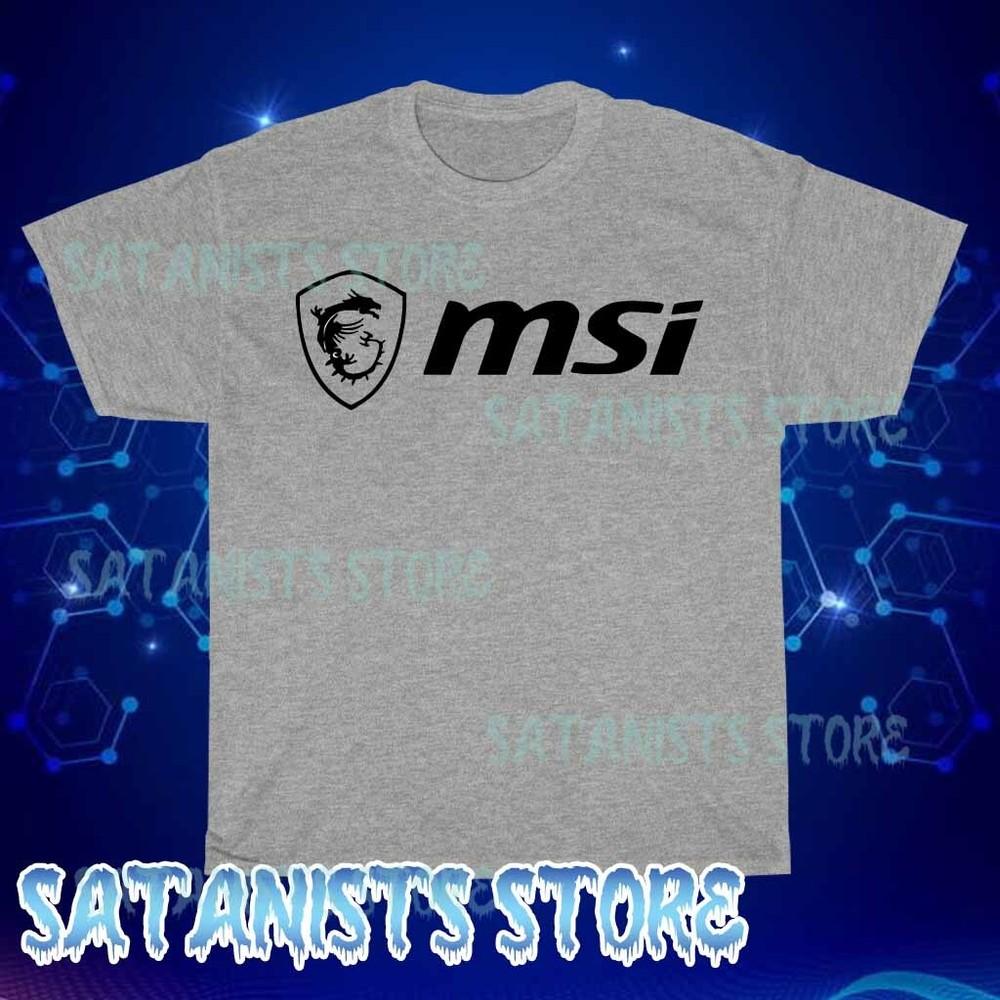 

New Gaming Series MSI Shield Men s Grey T-shirt Funny Size S to 5XL M