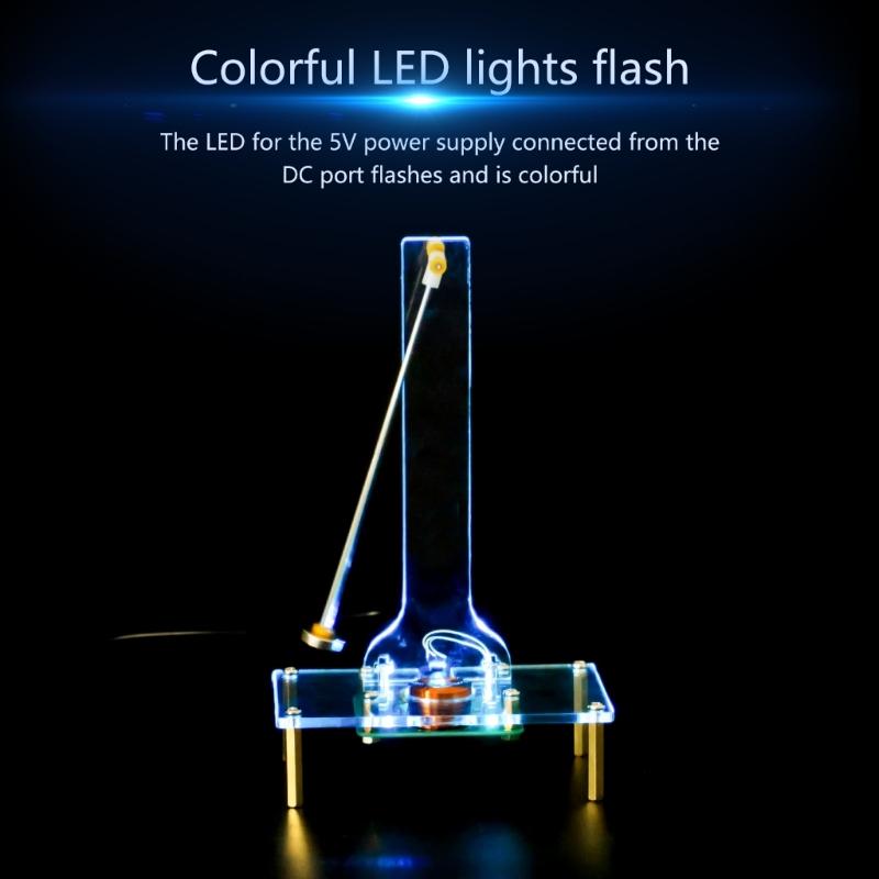 DIY Electromagnetic Swing Science Kit Swing Induction Teaching Tool with LED Light for Educational Soldering Project