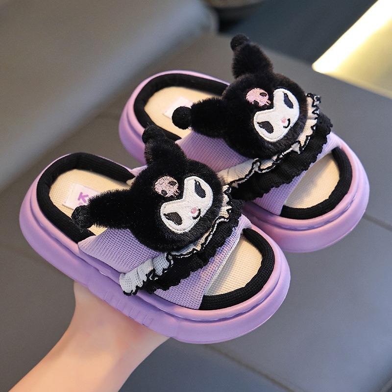 

Cute Cartoon-style Children s Slip-on Shoes with Anti-slip Properties for Home Use 24-25 фиолетовый