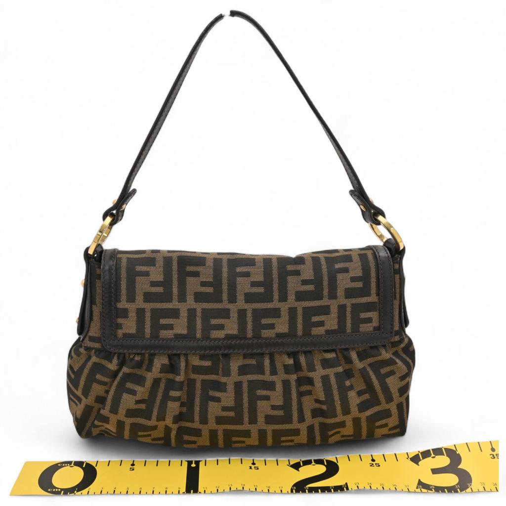 Auth FENDI Zucca Chef Shoulder Bag Canvas Leather Brown Vintage Women’s Fe7744cc