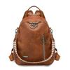 Retro PU Backpack Women's Large Capacity Multi-use Shoulder Bag