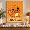 Charmander Custom Name Diamond Painting Personalized 5D Full Drill DIY Diamond Art Home Decor