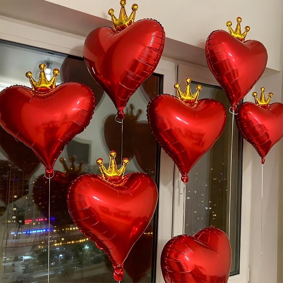 6pcs 19-Inch Red Heart Balloons Romantic Heart-Shaped Balloons for A Special Anniversary Party Theme Festive Decorations