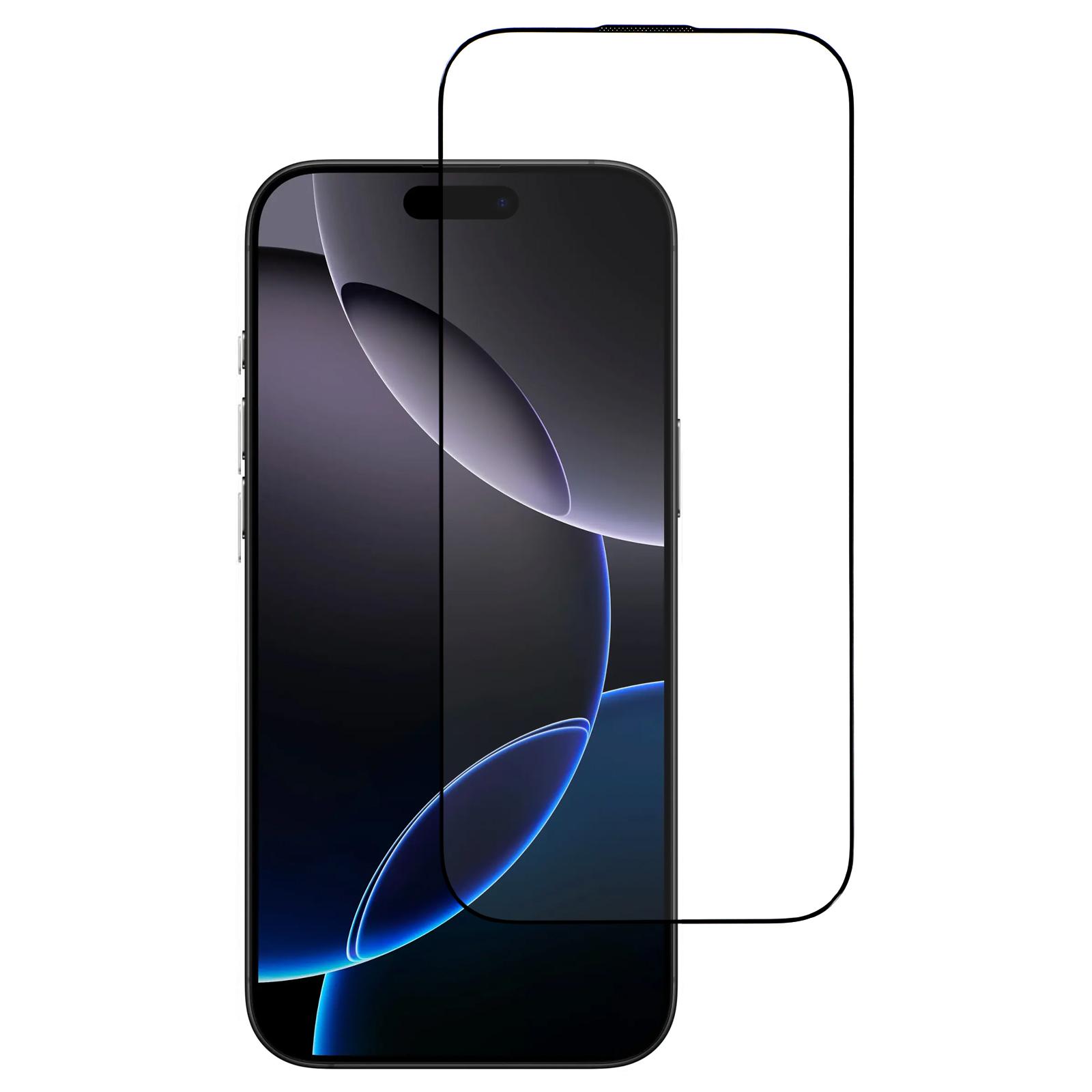 

For iPhone 16 Pro Max Tempered Glass Screen Protector 0.33mm High Aluminium-Silicon Glass Screen Film Electroplated Silk-Print Type A