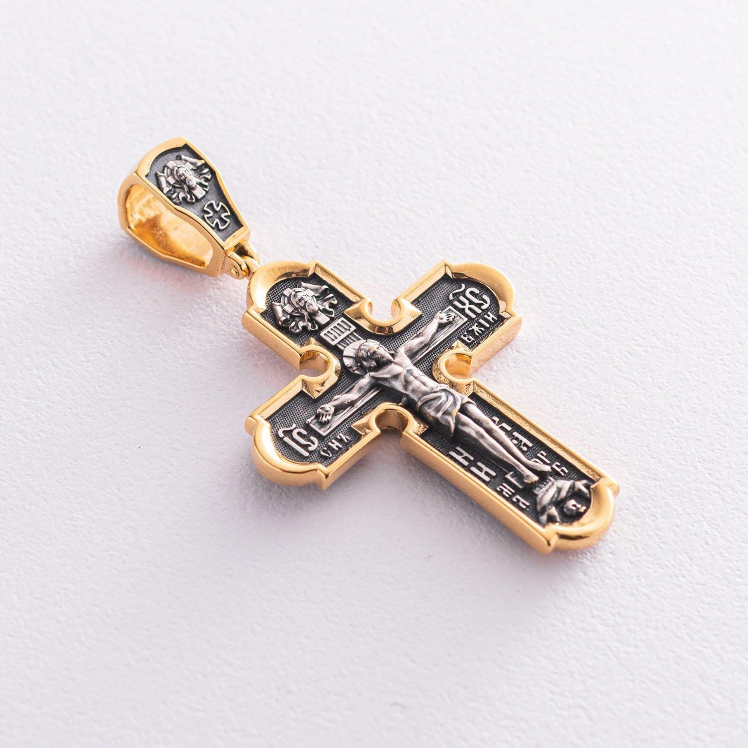 

Православний срібний хрест Розп яття Христове. Спас Нерукотворний. Ікона Божої Матері знамення. Святитель Миколай Oniks срібний