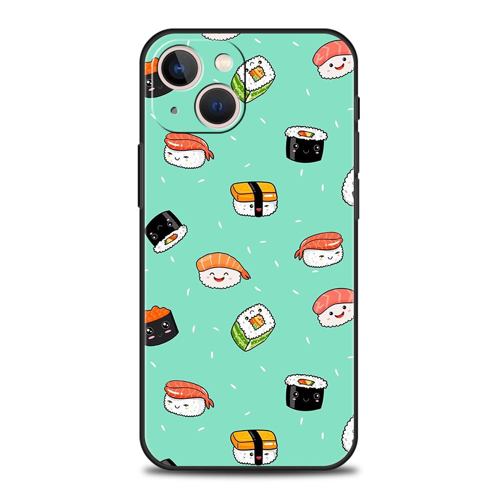 Luxury TPU Soft Phone Case For iPhone 17 Air 16E 16 11 15 14 Pro MAX 12 13 7 8 Plus X XR XS SE 2022 Cover Cute Cartoon Sushi