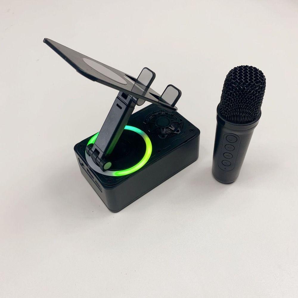 Foldable Phone Holder Stand 4-in-1 Phone Holder with Microphone  Live Streaming