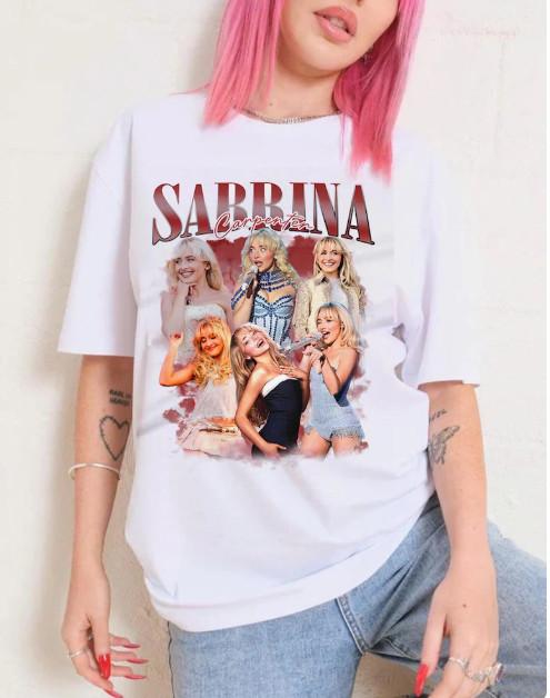 Sabrina Carpenter Oversized T-Shirt: Black Cotton Unisex Tee