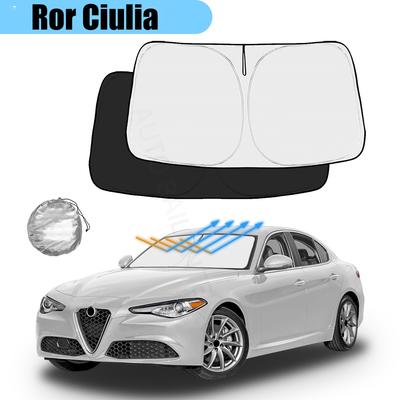 Dla Alfa Romeo Giulia 2016-2026 2026 2026 Osłona przeciwsłoneczna na przednią szybę samochodu Osłona przeciwsłoneczna na przednią szybę Osłona przeciwsłoneczna do wnętrza samochodu Ochrona przed promieniowaniem UV