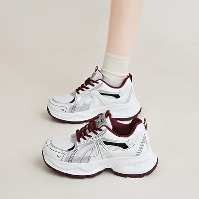 New Spring and Autumn Casual Thick-soled Daddy Women's Shoes Lightweight and Versatile Retro Mesh Fashion Sneakers