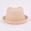Fashion Lovely Girls Boys Straw Hats Headdress Summer Kids Baby Bucket Sun Hat Cute Ear Solid Floppy Beach Cap For Children