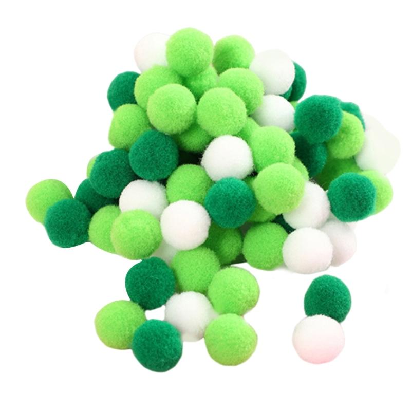 100pcs/set Colorful Plush Poms Ball Applique Make Hairband Scarf Mittens Crafts