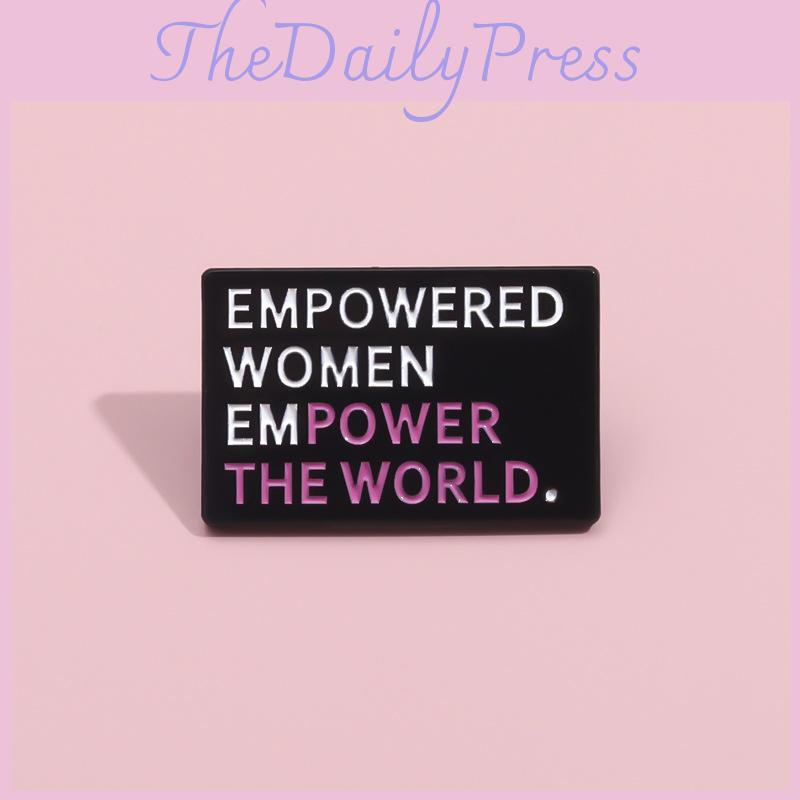 Trendy Cartoon Minimalist Letter Brooch Geometric Square Metal Badge Black Enamel