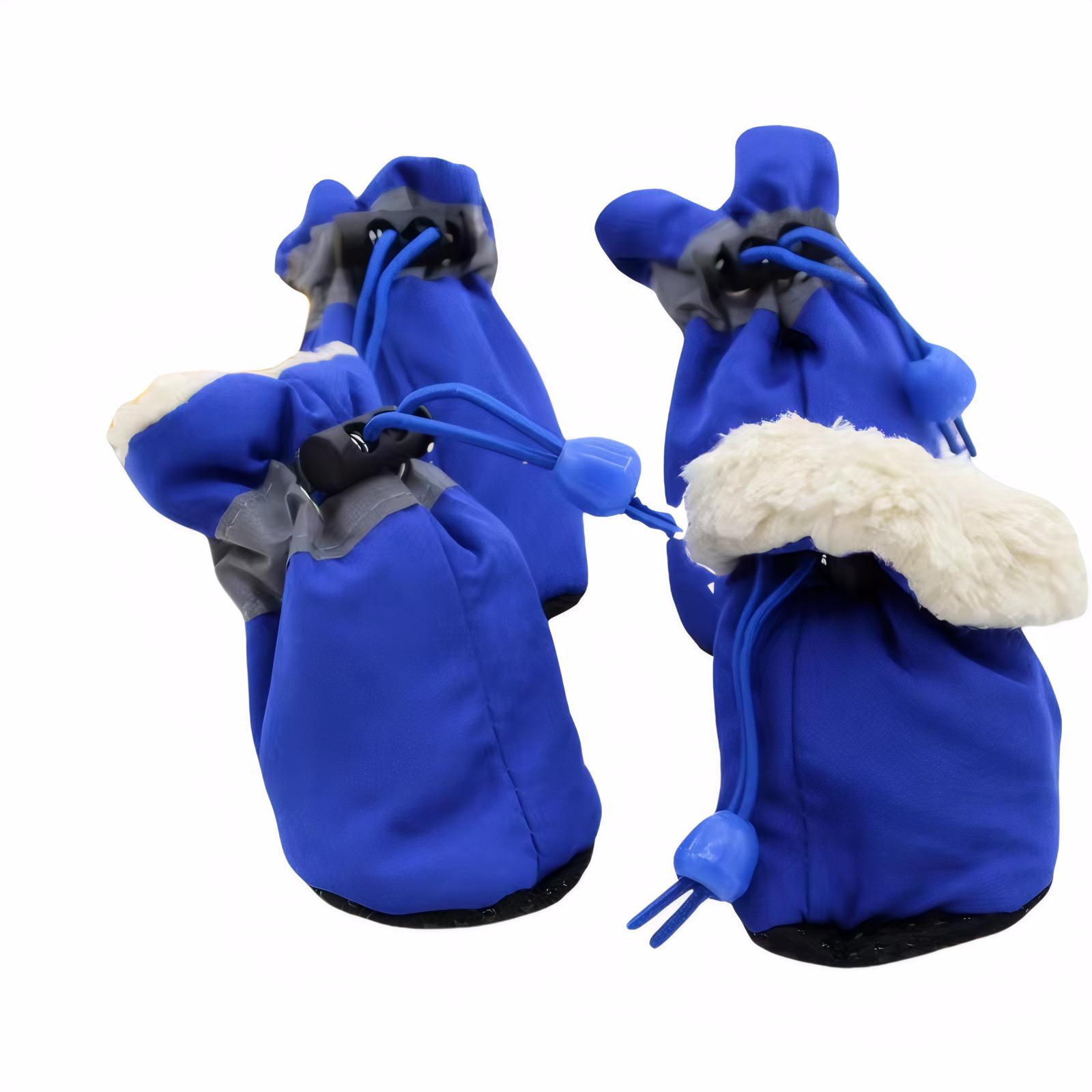 

Обувь для собак, которая не спадает. Дышащая обувь с мягкой подошвой. Нескользящая обувь для ходьбы. Регулируемые чехлы для лап собак. Сапоги для кошек, непромокаемые. 4 синий