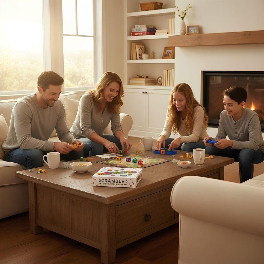 Fast-Paced Scrambled Dice Word Game Brain Exercise Party Game  for Family & Friends