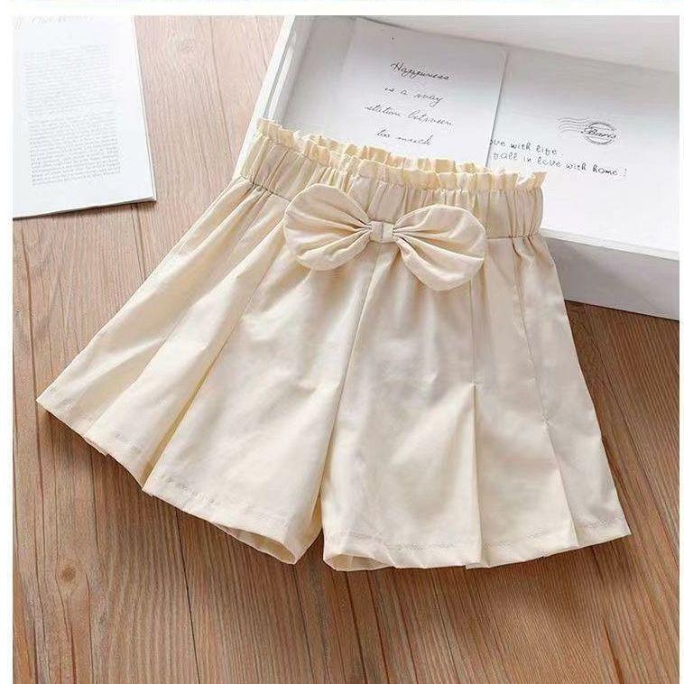 

Летние повседневные шорты-бриджи для девочек 2025 - Детские легкие шорты для маленьких и средних девочек 90 абрикосовый