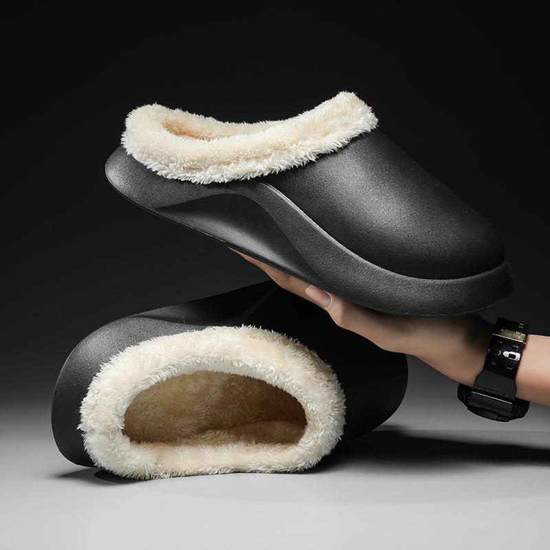 

2024 Winter Men Women Slipper Warm Furry Soft Slippers Couples EVA Indoor Home Cotton Shoes Clogs Outdoor Fluffy Slides Plush 40-41 бежевый