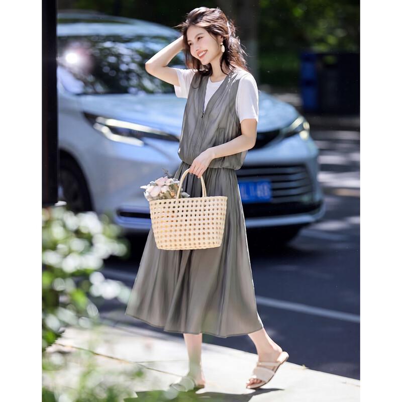 Lyocell Faux Two-Piece Casual Set