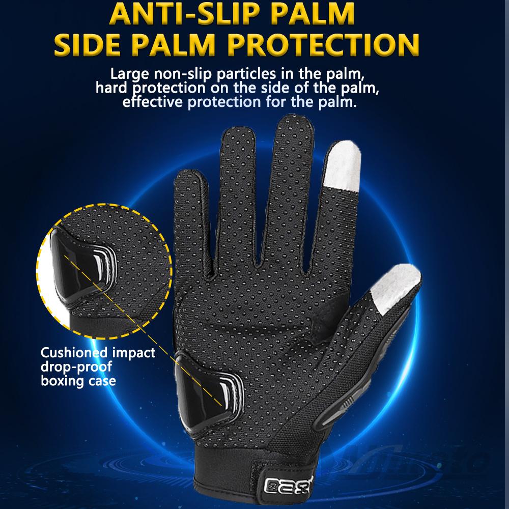 Summer Breathable Full Finger Motorcycle Gloves Non-slip Wear-resistant Motocross Racing Gloves Touch Screen Moto Biker Gloves