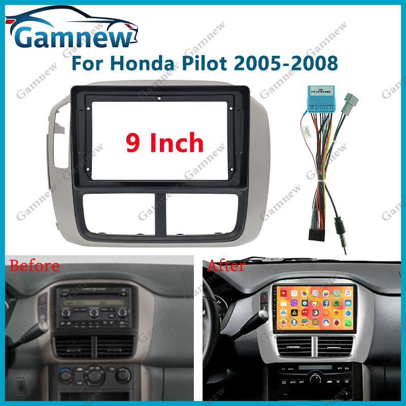 9 Inch Car Frame Fascia Cable Adapter For Honda Pilot 2005-2008 Android Radio Dash Fitting Panel Kit