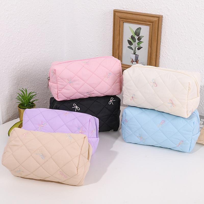 Borsa Trucco Piccola con Fiore Farfalla Fiocco, Grande Capacità, per Viaggio e Uso Quotidiano