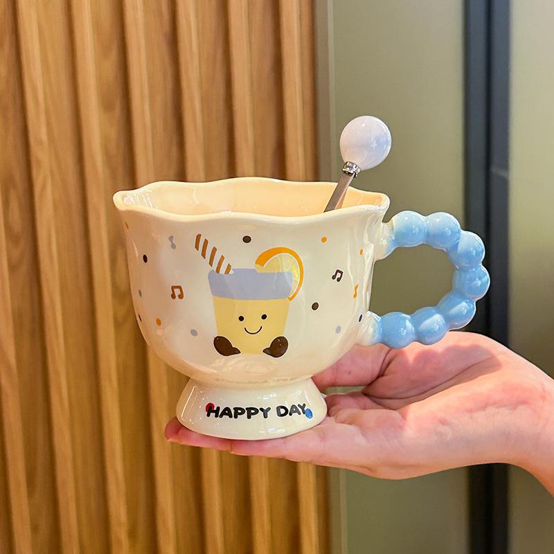 Super roztomilý chlebový hrnek dívčí domácí pitný hrnek kancelářský keramický hrnek snídaňový hrnek dárek k narozeninám