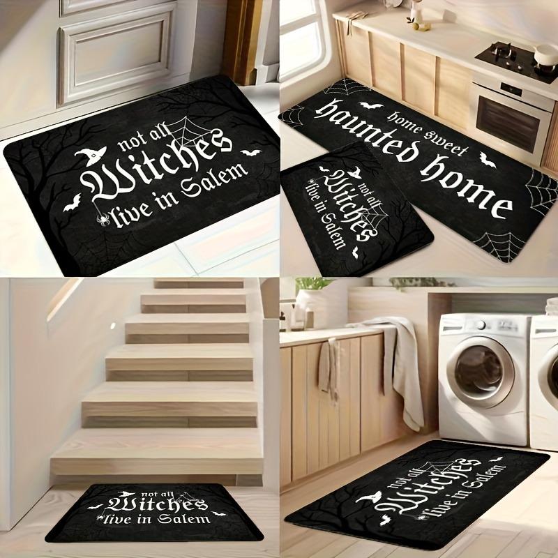 1PC Halloween Skull Crow Kitchen Rug Non-Slip Door Mat Pop Design Bathroom Rug Bath Mat Carpet for Home Sink Laundry Decor