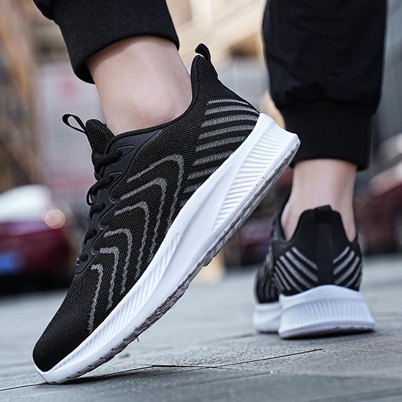 Mesh men's shoes Breathable flying woven lightweight student youth soft sole non-slip trend sports casual running shoes