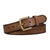 First Layer Cowhide Retro Hand-polished Pin Buckle Men's Overalls Men's Genuine Leather Pants Belt