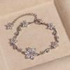 18K Real Gold Plated Brass Multi-Color Leaf CZ Trendy Tennis Bracelet Set Wavy Chain Bracelets with Assorted Gemstones