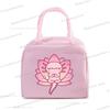 Funny Axolotl Series Lunch Bag Women Cartoon Axolotl Graphics Bento Thermal Handbags Thickened Insulation Kids Lunch Box Bag