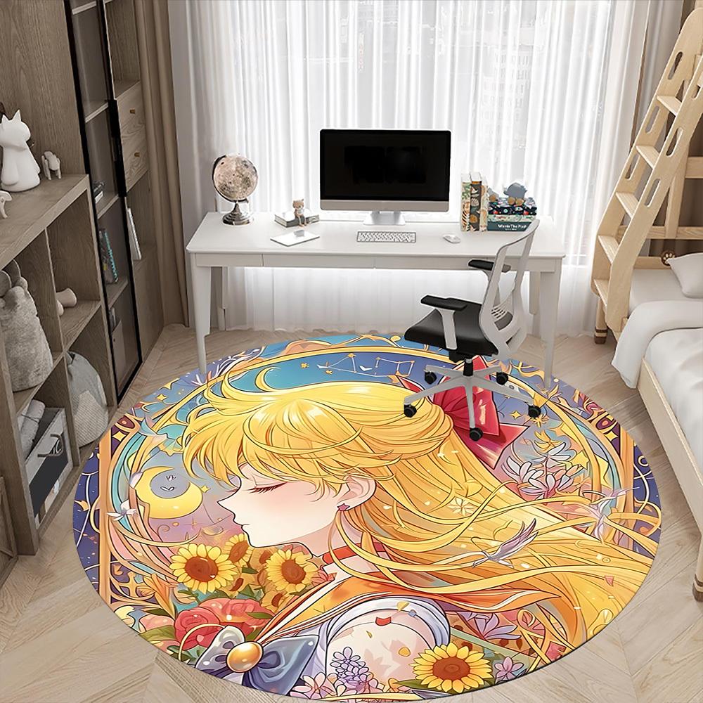 1pc Sailor Moon Chair Carpet for Office Non-Slip,Machine Washable Rug for Office, Room - Holiday Decor - Machine Made yy251017299
