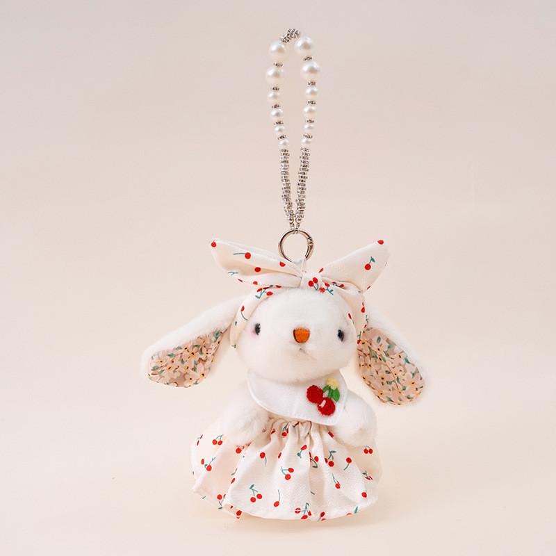 Soft Rabbit Hanging Plush Doll With Bow And Dress Decorationfor Bag And Home Decor