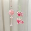 Ein Paar Rosa Kirschblüten Perlen Glücksbringer Handy-Lanyard Niedlicher Ästhetischer Handgelenkband-Lanyard Blumiger Anhänger für Mädchen